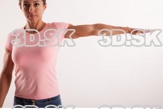 Arm flexing pose pink t shirt of Oxana  0003